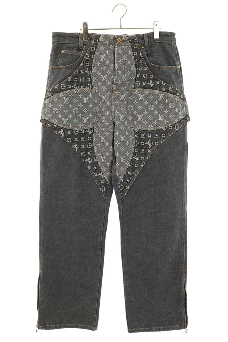 LOUISVUITTON 23AW Monogram Flower Denim Gray Size 34