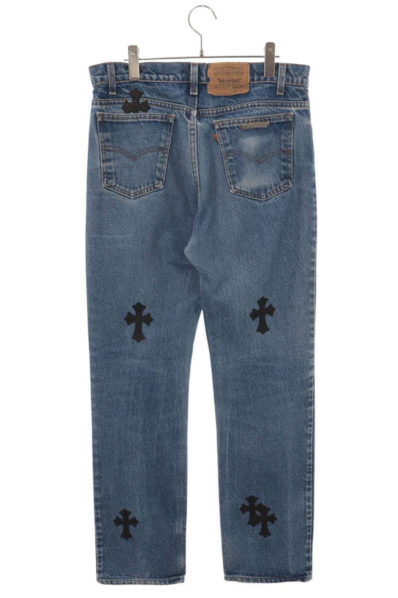 Chrome Hearts U VNTG JEAN BLU ORNG TAB Washed Denim Size 33