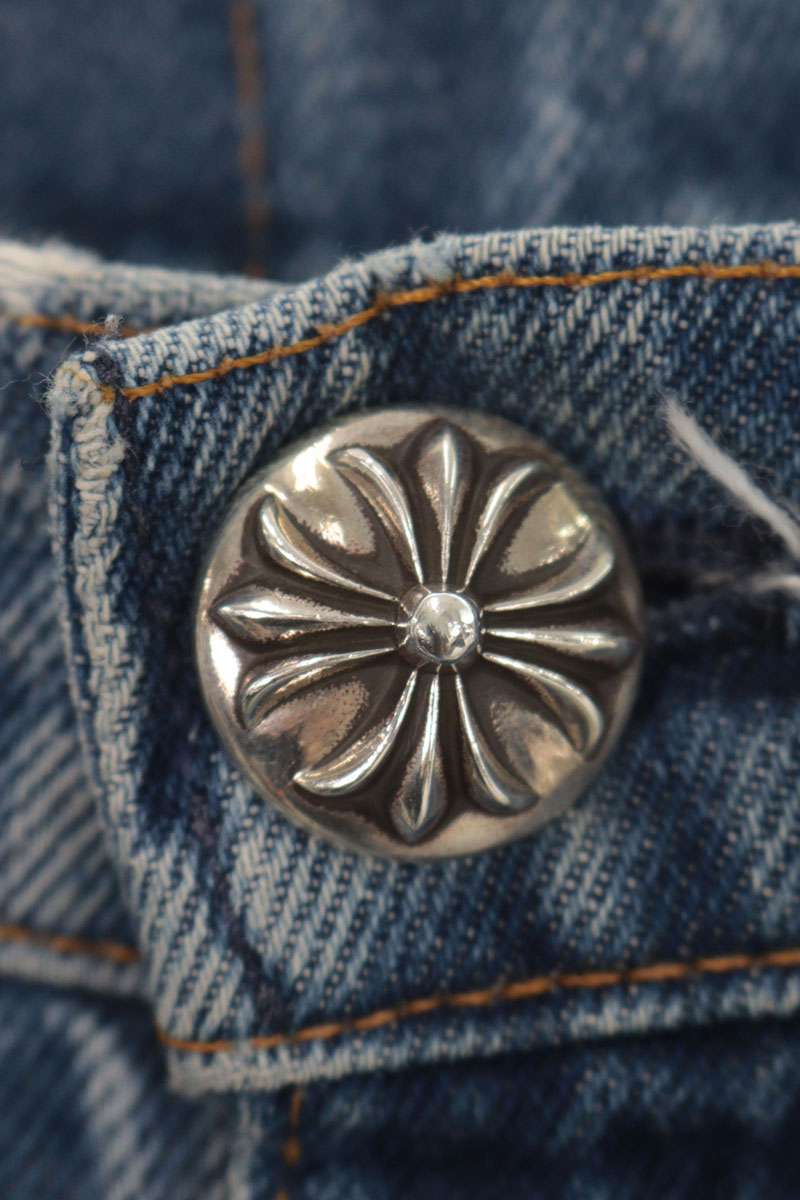 Chrome Hearts U VNTG JEAN BLU ORNG TAB Washed Denim Size 33