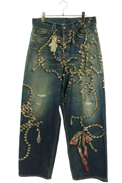 ACNE STUDIOS Crystal Ribbon Transfer Baggy Denim Size L