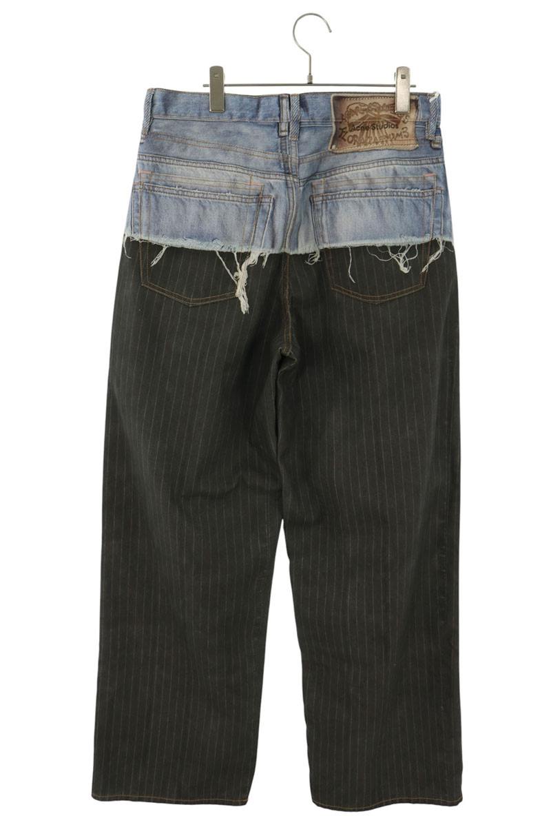 ACNE STUDIOS Transfer Print Baggy Jeans Blue/Gray Size M