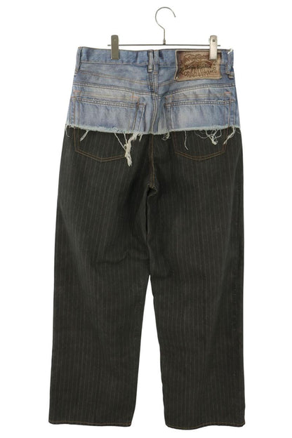 ACNE STUDIOS Transfer Print Baggy Jeans Blue/Gray Size M