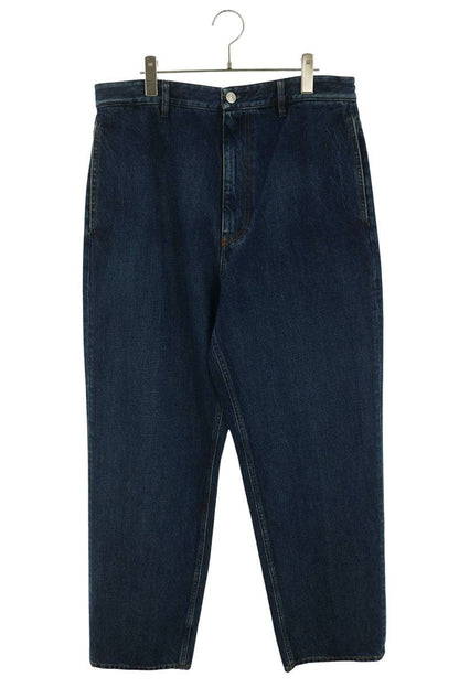 BALENCIAGA 20AW Logo Embroidered Wide Jeans Indigo Size 31
