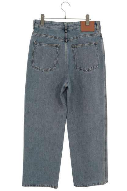 LOEWE Anagram Embroidered Baggy Denim Jeans Blue Size 46