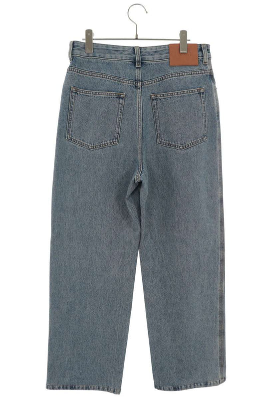 LOEWE Anagram Embroidered Baggy Denim Jeans Blue Size 46
