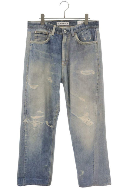 OUR LEGACY THIRD CUT Transfer Print Denim Jeans Blue Size 30