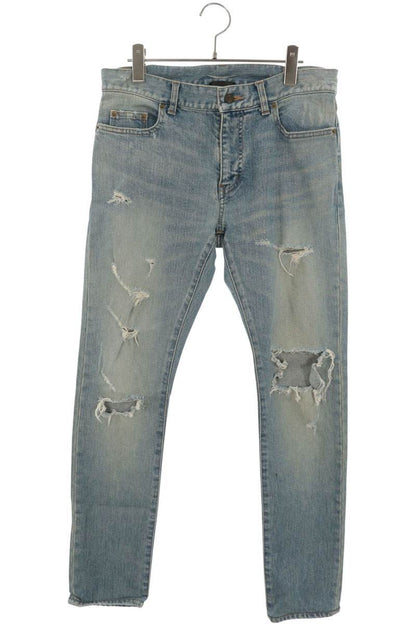 SAINT LAURENT PARIS Destroyed Skinny Light Blue Jeans Size 30