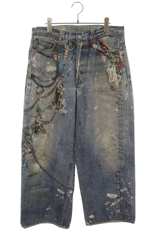 ACNE STUDIOS 1981M Trompe L'oeil Keychain Jeans Blue Size 48