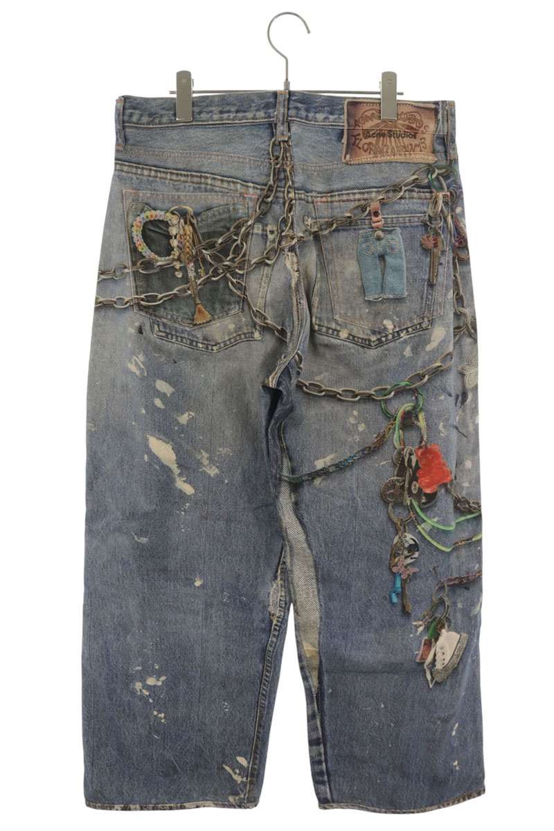 ACNE STUDIOS 1981M Trompe L'oeil Keychain Jeans Blue Size 48