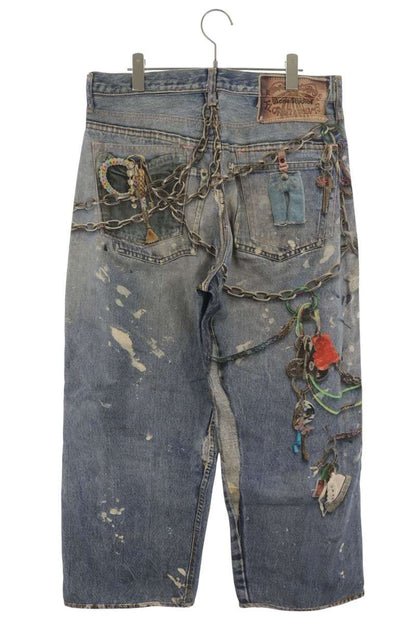 ACNE STUDIOS 1981M Trompe L'oeil Keychain Jeans Blue Size 48