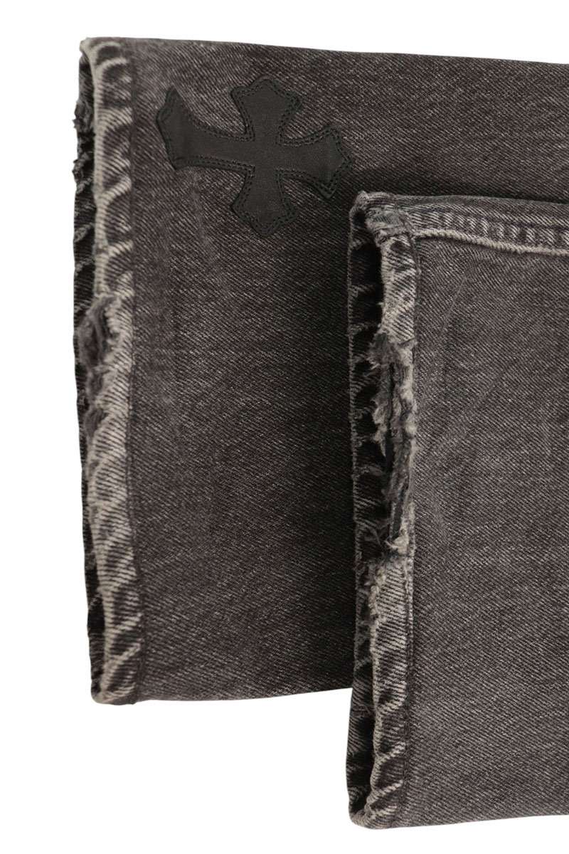 Chrome Hearts U VNTG JEAN BLK RED TAB Patch Jeans Size 34