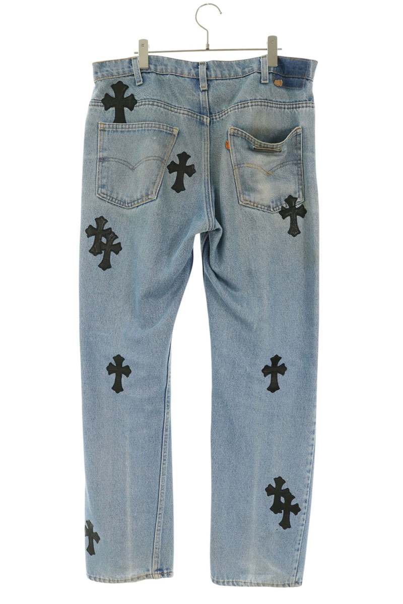 Chrome Hearts Washed 505 Cross Patch Denim Jeans Size 34