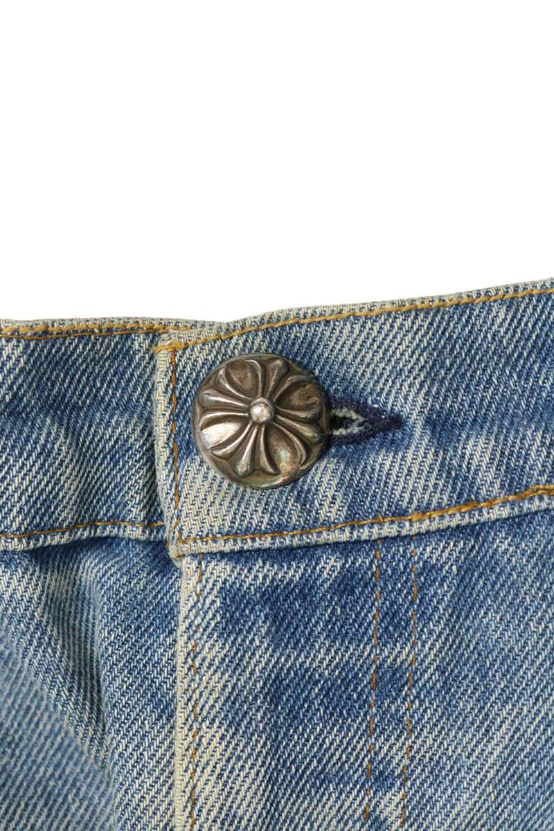 Chrome Hearts Washed 505 Cross Patch Denim Jeans Size 34