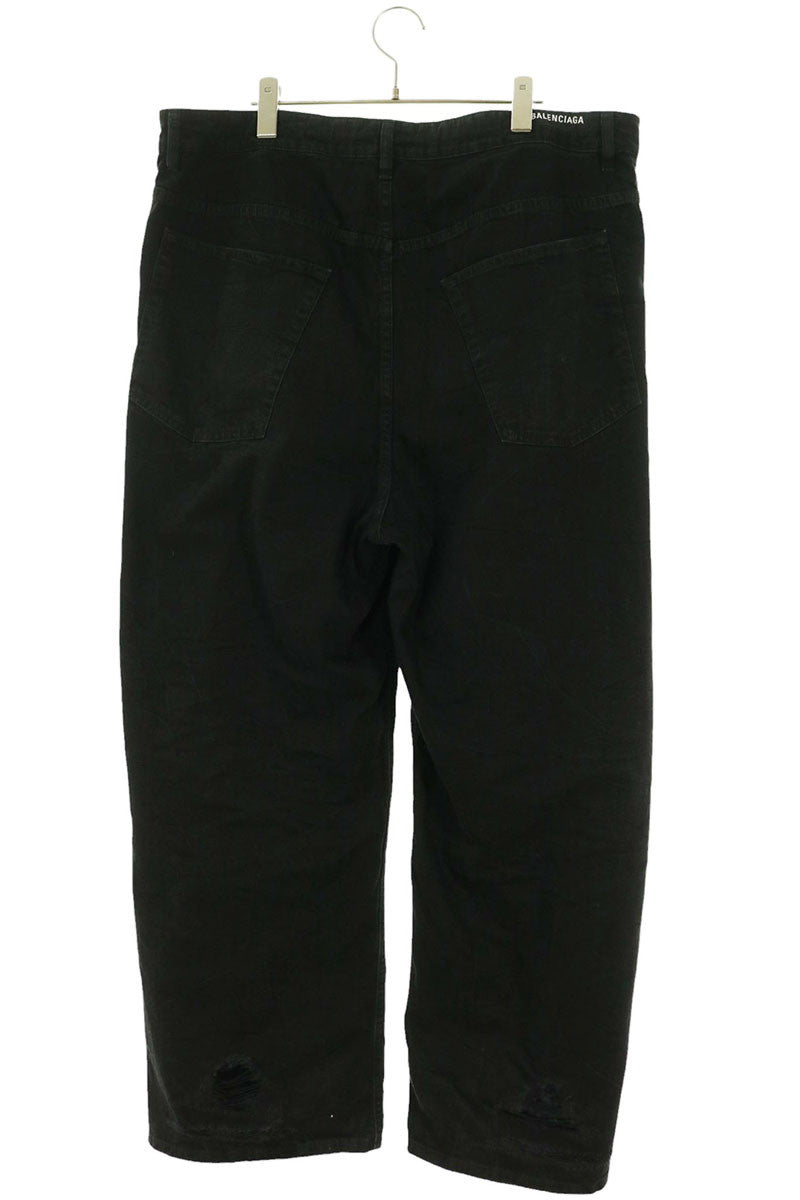 BALENCIAGA 24SS Drawstring Distressed Baggy Jeans Size S
