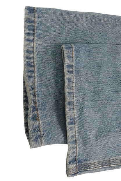 LOEWE Anagram Embroidery Baggy Denim Jeans Indigo Size 50