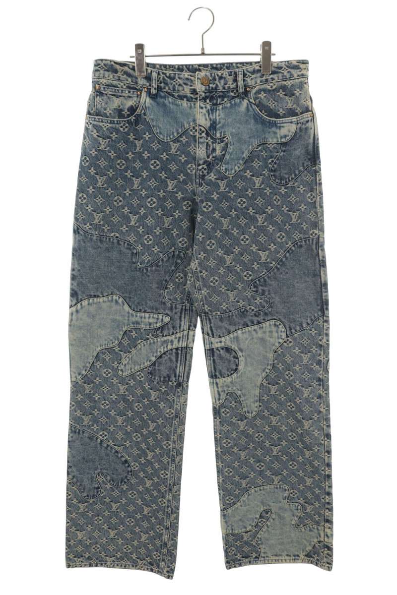 LOUISVUITTON 22SS NIGO Monogram Patchwork Jeans Size 32