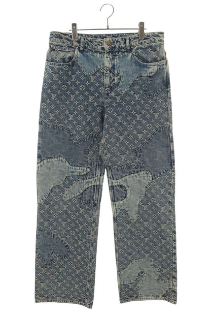LOUISVUITTON 22SS NIGO Monogram Patchwork Jeans Size 32