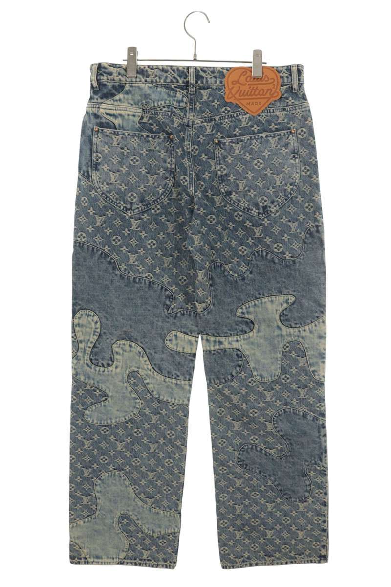LOUISVUITTON 22SS NIGO Monogram Patchwork Jeans Size 32