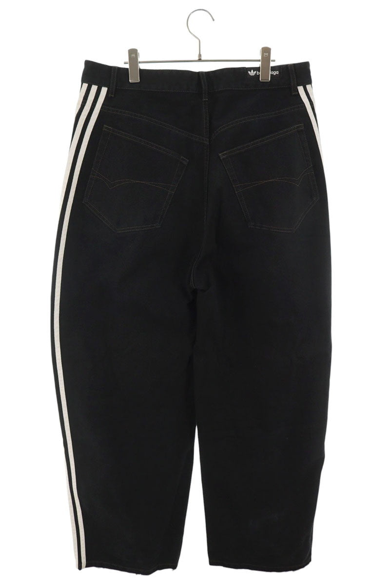 BALENCIAGA 23SS Sideline Baggy Denim Jeans Black Size S