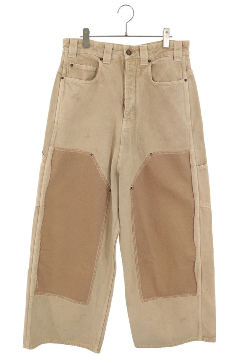 BALENCIAGA 25SS Double Knee Carpenter Jeans Beige Size XS