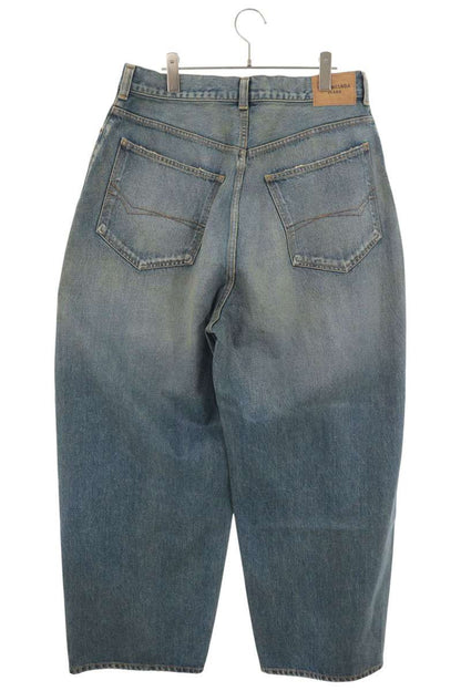 BALENCIAGA 22AW Coated Large Baggy Denim Jeans Blue Size S