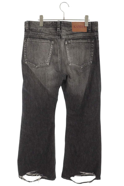 KAMIYA Distressed Denim Jeans Black Size S