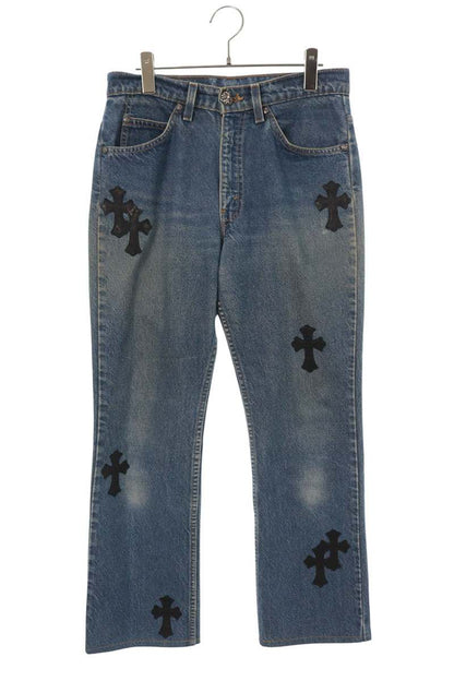 Chrome Hearts U VNTG JEAN BLU ORNG TAB Patch Jeans Size 29