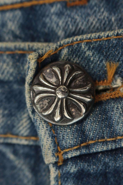 Chrome Hearts U VNTG JEAN BLU ORNG TAB Patch Jeans Size 29