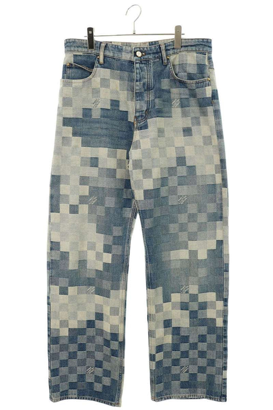 LOUISVUITTON 24SS Damier Skate Button-Fly Jeans Size 32