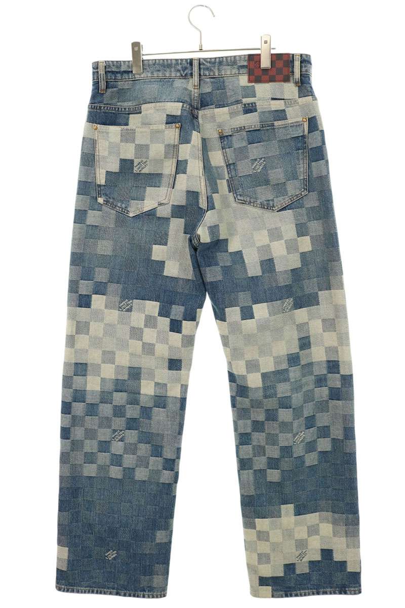 LOUISVUITTON 24SS Damier Skate Button-Fly Jeans Size 32