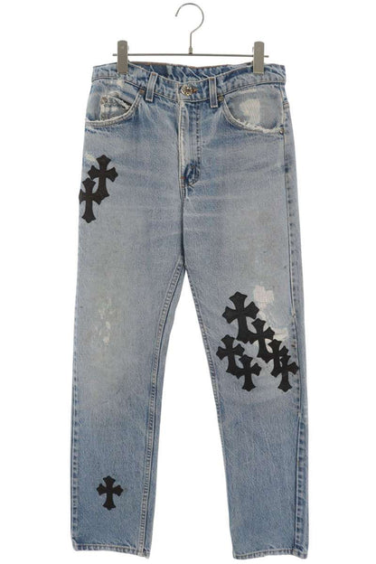 Chrome Hearts U VNTG JEAN BLU ORNG TAB Jeans Indigo Size 28