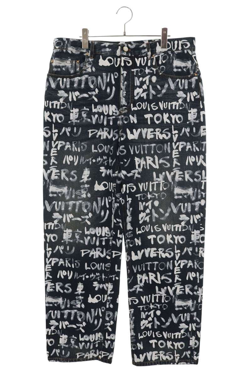 LOUISVUITTON 25AW NIGO Graffiti Scribble Skate Jeans Size 34