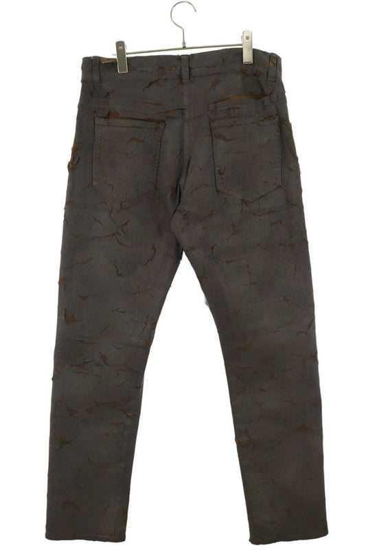 GIVENCHY 22SS Brown Distressed Paint Jeans Size 31