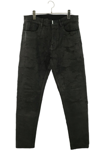 GIVENCHY 22SS Black Distressed Paint Slim Fit Jeans Size 32