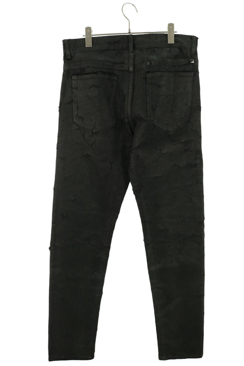 GIVENCHY 22SS Black Distressed Paint Slim Fit Jeans Size 32