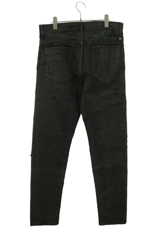 GIVENCHY 22SS Black Distressed Paint Slim Fit Jeans Size 32
