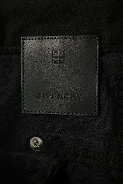 GIVENCHY 22SS Black Distressed Paint Slim Fit Jeans Size 32