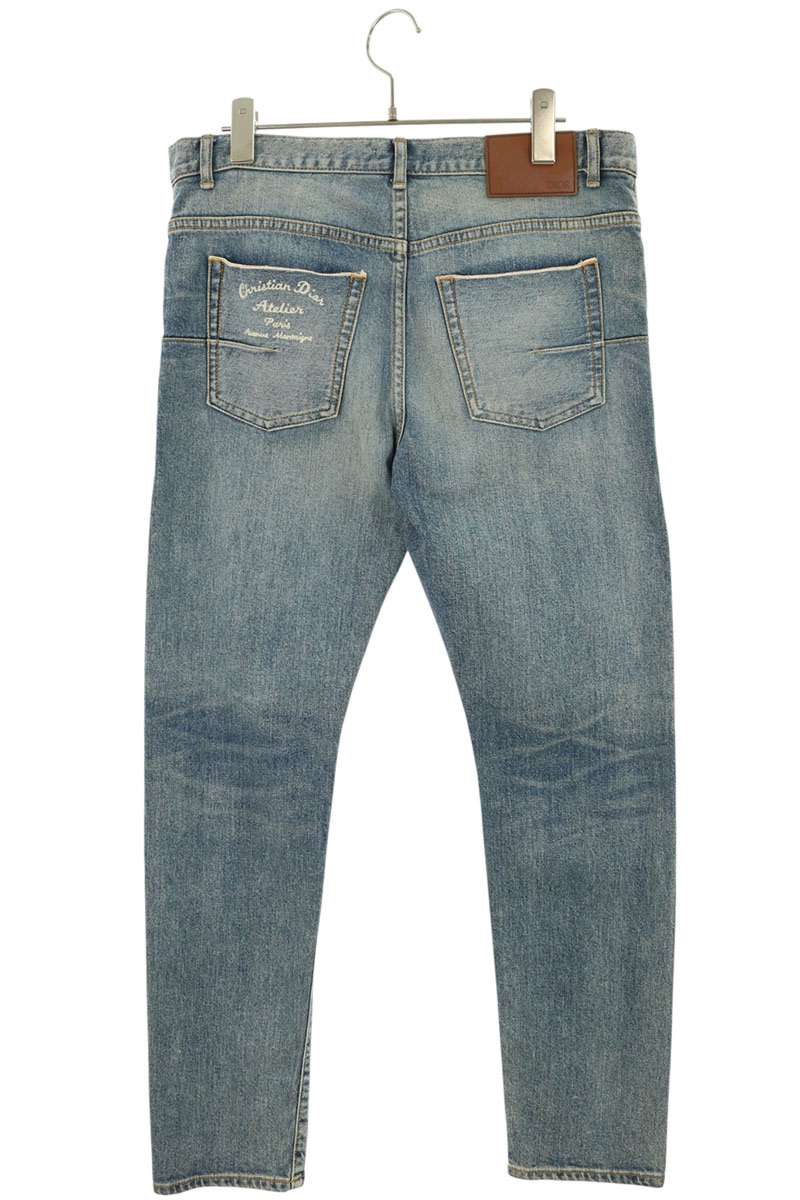 DIOR 23SS Atelier Embroidered Button-Fly Jeans Size 30