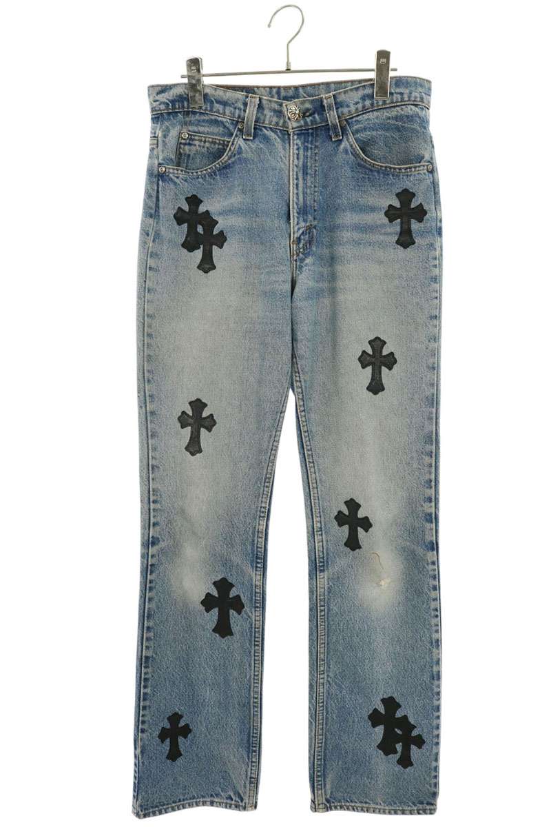 Chrome Hearts U VNTG JEAN BLK ORNG TAB Patch Jeans Size 29