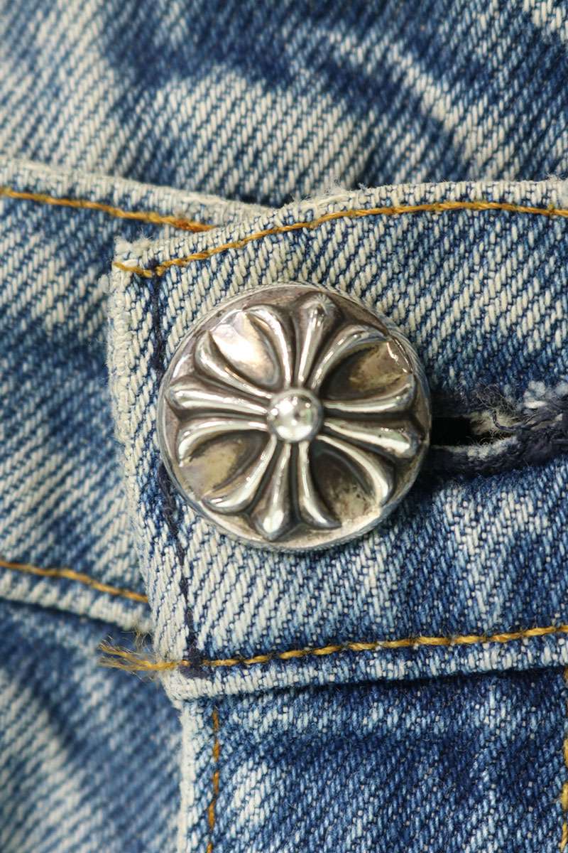 Chrome Hearts U VNTG JEAN BLK ORNG TAB Patch Jeans Size 29
