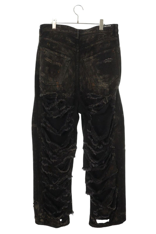 BALENCIAGA 23SS Destroyed Baggy Denim Jeans Size S