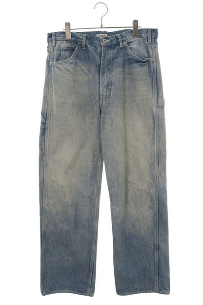 AURALEE SELVEDGE FADED HEAVY DENIM PAINTER PANTS Size 4
