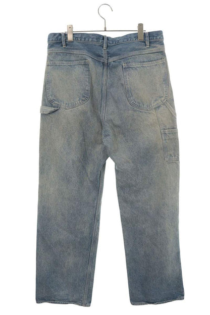 AURALEE SELVEDGE FADED HEAVY DENIM PAINTER PANTS Size 4
