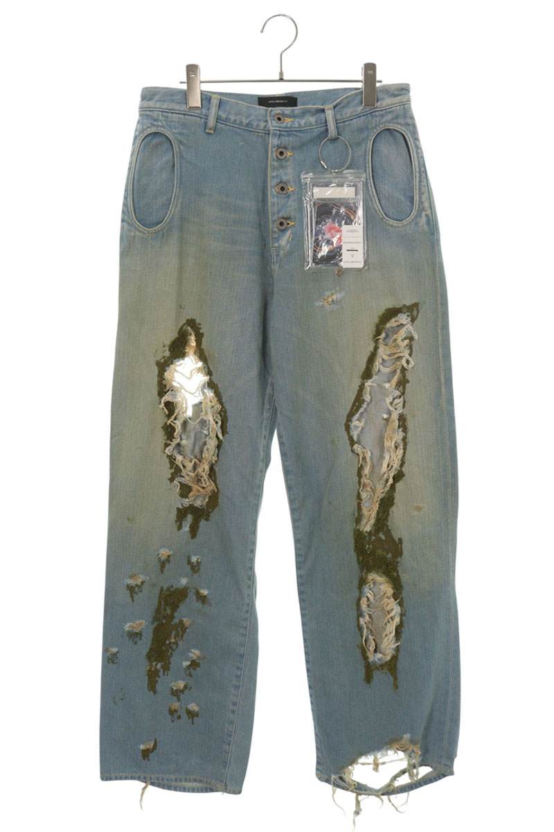 LITTLE BEDROOM 25AW Moss Warp Hole Jeans Multi Size 32