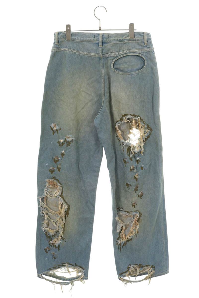 LITTLE BEDROOM 25AW Moss Warp Hole Jeans Multi Size 32