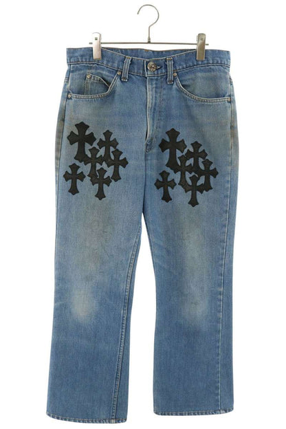 Chrome Hearts Cross Patch Washed Jeans Indigo Size 32INCH