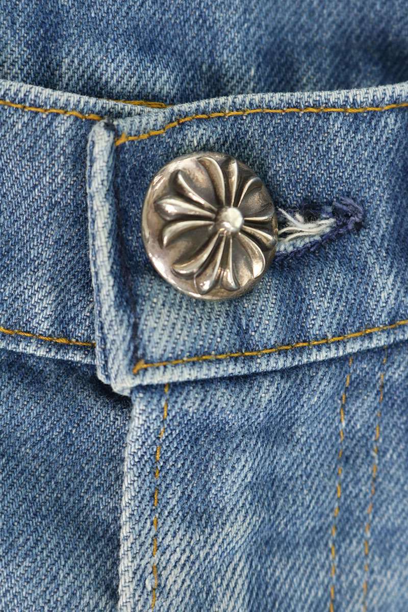 Chrome Hearts Cross Patch Washed Jeans Indigo Size 32INCH
