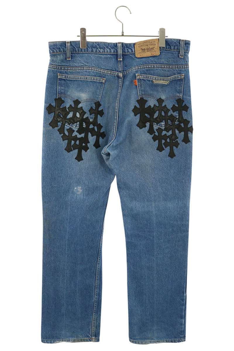 Chrome Hearts Cross Patch Washed Denim Jeans Indigo Size 36