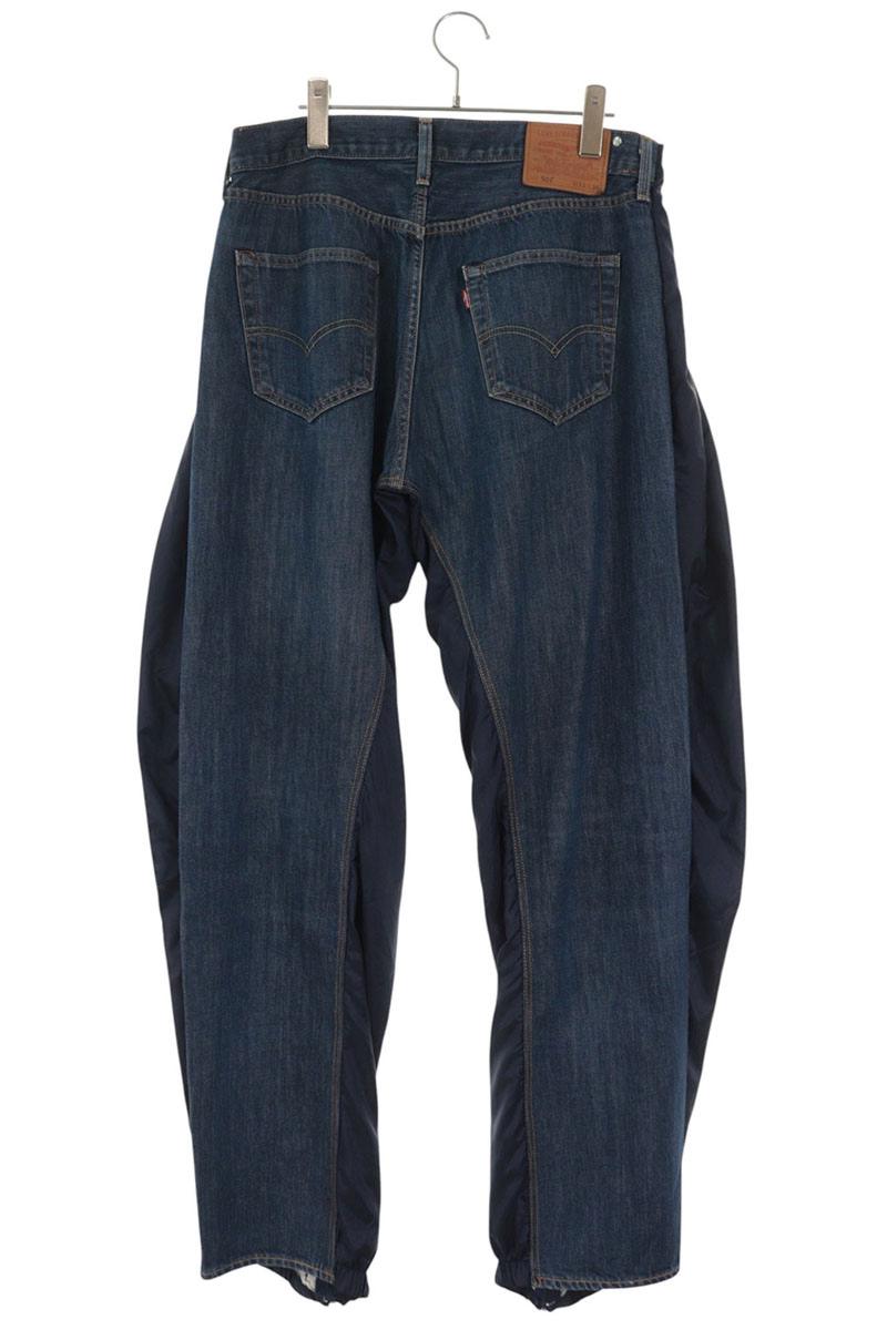 BLESS Nylon Jersey Docking Oversized Denim Jeans Size L