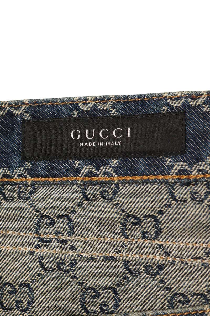 GUCCI GG Cotton Jacquard Denim Jeans Size 32